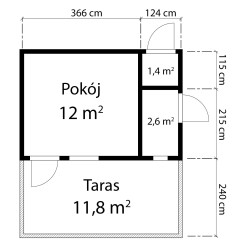 DOMEK "MAGNOLIA" Z BALI PROFILOWANYCH 16 m2
