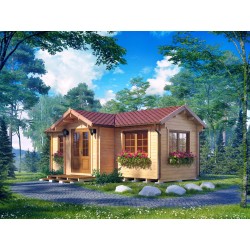 DREWNIANY DOMEK "KALMIA" LETNISKOWY 35m2 Z BALI PROFILOWANYCH