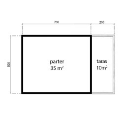 DOMEK Z BALI 500X700 Z TARASEM 70M2 LETNISKOWY