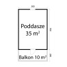 DREWNIANY DOM Z BALA 500x700 Z PODDASZEM UŻYTKOWYM