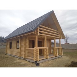 DREWNIANY DOM Z BALA 500x700 Z PODDASZEM UŻYTKOWYM