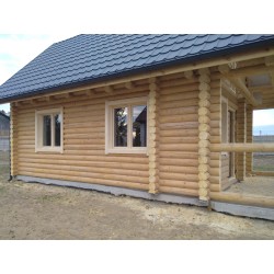 DREWNIANY DOM Z BALA 500x700 Z PODDASZEM UŻYTKOWYM