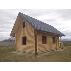 DREWNIANY DOM Z BALA 500x700 Z PODDASZEM UŻYTKOWYM