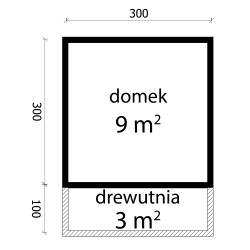 DOMEK OGRODOWY DREWNIANY DZIAŁKOWY 9 m2