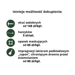 OKIENNICE DREWNIANE `FILUNKOWE` + OPASKA