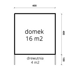 OGRODOWY DOMEK "HIACYNT" DREWNIANY 16 M2 Z DREWUTNIĄ