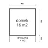 OGRODOWY DOMEK "HIACYNT" DREWNIANY 16 M2 Z DREWUTNIĄ