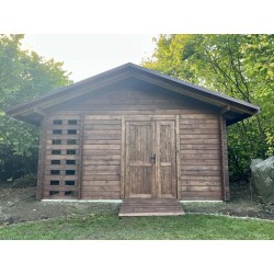 OGRODOWY DOMEK "HIACYNT" DREWNIANY 16 M2 Z DREWUTNIĄ