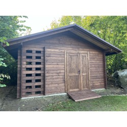 OGRODOWY DOMEK "HIACYNT" DREWNIANY 16 M2 Z DREWUTNIĄ