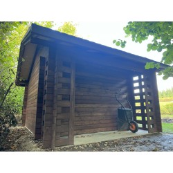 OGRODOWY DOMEK "HIACYNT" DREWNIANY 16 M2 Z DREWUTNIĄ