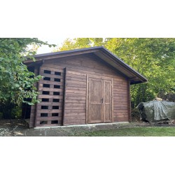 OGRODOWY DOMEK "HIACYNT" DREWNIANY 16 M2 Z DREWUTNIĄ