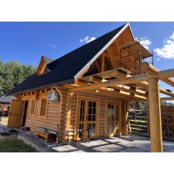 DOM Z BALI DREWNIANYCH - DOMEK Z BALI LETNISKOWY/CAŁOROCZNY 35m2 + PODDASZE