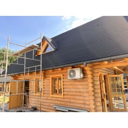 DOM Z BALI DREWNIANYCH - DOMEK Z BALI LETNISKOWY/CAŁOROCZNY 35m2 + PODDASZE