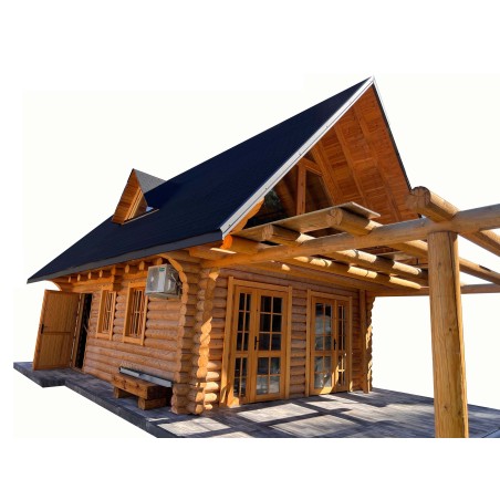 DOM Z BALI DREWNIANYCH - DOMEK Z BALI LETNISKOWY/CAŁOROCZNY 35m2 + PODDASZE