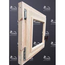 OKNO DREWNIANE ROZWIERNO UCHYLNE 50x50 DO WC/POM. GOSPODARCZEGO