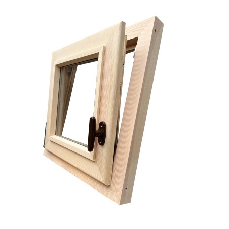 OKNO DREWNIANE ROZWIERNO UCHYLNE 50x50 DO WC/POM. GOSPODARCZEGO