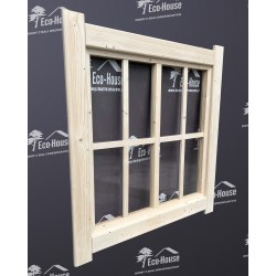 DREWNIANE OKNO STAŁE ECO 90x90 cm KOMPLETNE Z SZYBĄ DO ALTANEK DOMKÓW