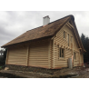 DOM Z BALI DREWNIANYCH KRYTY STRZECHĄ